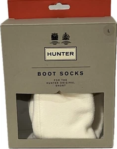 HUNTER Boot Socks Original Short Hunter White (HWT) Sz L 7-9 M 8-10 Female NEW - Picture 1 of 2