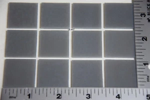 0136.50- 12 DECO GRAY 1" x 1" THIN BULLSEYE GLASS 90 COE TESTED COMPATIBLE - Picture 1 of 1