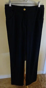 ST. JOHN GOLD LABEL BLACK STRETCH SILKY THICK KNIT 5 POCKET STYLE JEAN PANT LN 8 - Picture 1 of 3