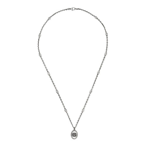 YBB63254000100U Gucci GG Marmont collana Doppia G pendente torchon arge...