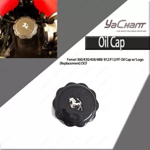 Tapa de aceite de carbono seco con logotipo (reemplazo) para Ferrari 360/430/458/488/812/F12/FF - Imagen 1 de 10
