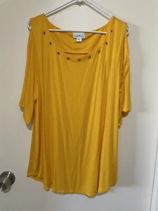 Blusa túnica JACLYN SMITH - amarillo naranja - talla XL - hombro abierto - Imagen 1 de 3