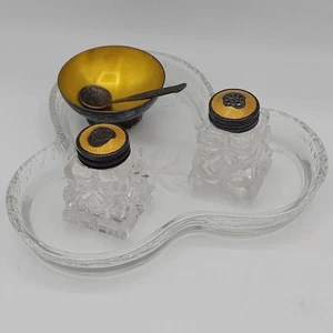 De colección MEKA Noruega Dinamarca Esterlina 925 Esmalte Sal Pimienta Mostaza Set Bandeja de Vidrio - Imagen 1 de 15