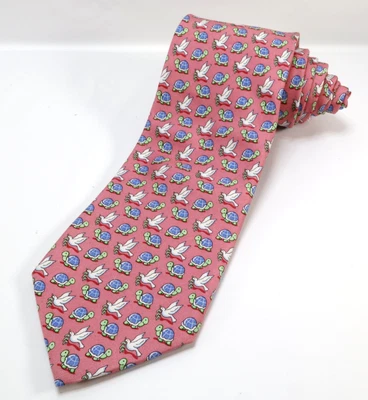 Corbata de seda Vineyard Vines Turtle Dove Martha’s Hand Picked Shep Ian rosa coral Foto 1 de 4