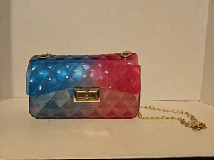 Bezaubernde Charlie Quilt geprägt blau/rosa Jelly Schultertasche 7x4,5 gebraucht - Bild 1 von 16