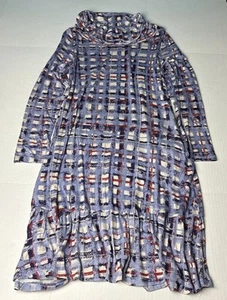 Annabelle Women’s Medium Dress Shift Cowl Neck Red White Blue Plaid Pockets - Picture 1 of 9