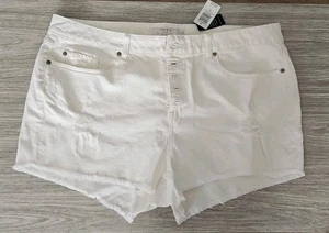Pantaloncini donna Torrid taglia 22 più morbido denim bianco invecchiato nuovi con etichetta  - Foto 1 di 11