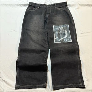 Y2K Baggy Tupac Jeans Moda USA Sz 42x33 Wide Fade Hip hop 90s - Picture 1 of 17