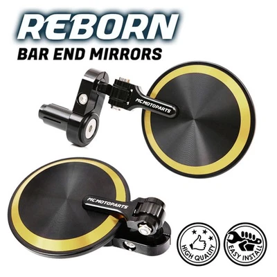 Espejos retrovisores de extremo de barra plegable CNC dorados REBORN para Honda CBR650R 19 20 21 22 23 24 Foto 1 de 4