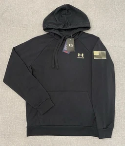 Under Armour Freedom Camo American Flag Black Mens Medium Pullover Hoodie New - Picture 1 of 10