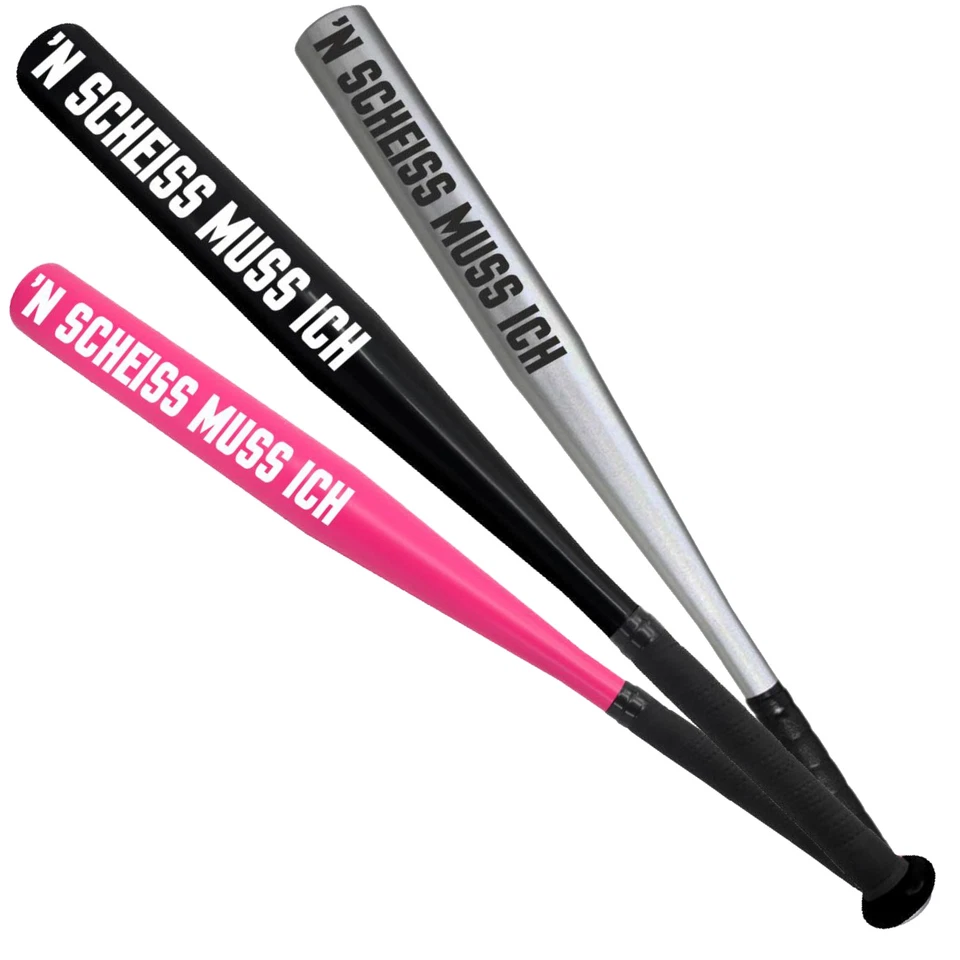 NO FACE NO NAME Baseballschläger N Scheiss Muss Ich schwarz silber pink gold Keule Alu lustig
