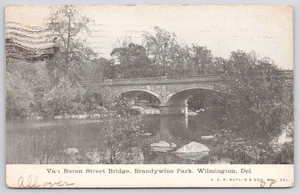 Postcard Van Buren Street Bridge Brandywine Park Wilmington Delaware UDB 1907 - Picture 1 of 2