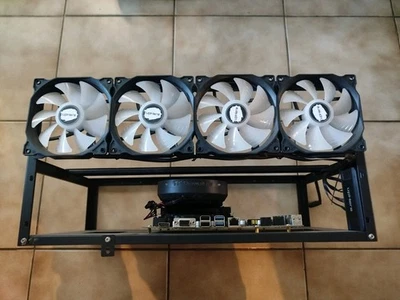 Chassis RIG de minage avec Carte Mère B250 12 Gpu Plus Ventilateur Rgb Cpu  Ram - Photo 1/4