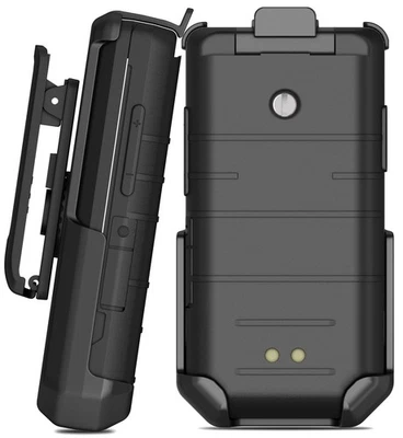 NAKEDCELLPHONE Black Rotating/Ratchet Belt Clip Holster Holder Case for CAT S22 Flip Phone