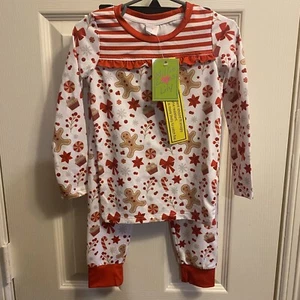 NEW Millie Loves Lily Gingerbread Man Cookie Pajamas Set 2 Piece L/S Size 4 - Picture 1 of 4