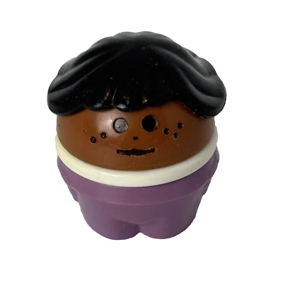 Little Tikes Vintage Toddle Tots African American Girl Figure Purple 1.75” - Image 1 of 4