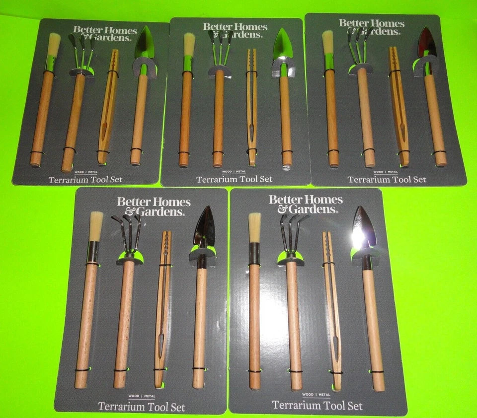4pc Terrarium Tool Kit Set Brush Rake Shovel Tongs Bonsai Better Home & Garden
