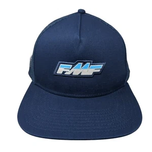 FMF Snapback Trucker Hat Blue One Size Adjustable Embroidered Mesh Back 6 Panel - Picture 1 of 9