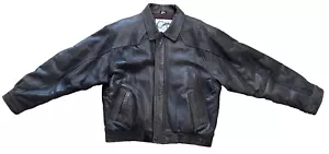 Vintage Cooper Collection Bomber Jacket Brown Leather Men's Size XL - Picture 1 of 12