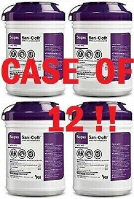 CASE 12 PDI Q55172 Super Sani-Cloth Germicidal Disposable Wipes Large CANISTERS  • 81.88$
