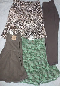 NEW Lot of Girls Skirts size 10 Corduroy Leopard Camo Childrens Place + Leggings - Picture 1 of 19