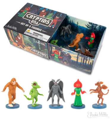 Cryptids USA - Bigfoot Monster Mini Assorted Figurine Toy Set - Archie McPhee - Image 1 of 4