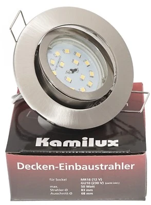 LED Einbaustrahler Spot schwenkbar weiß flach 27mm Einbauleuchte dimmbar 230V - Bild 1 von 4