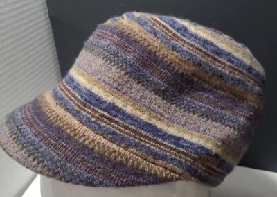 KANGOL  Collette hat wool blend Blue Tan Olive Green Brown Tan sz Small - Image 1 of 4