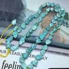 Natural Turquoise Baroque Gemstone Beads Necklace 26 inches Classic Diy Beaded