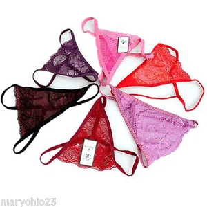 Lot 6 Mixed Sexy Women Bikinis Thongs Tangas T Back G String Panties Underwear - Picture 1 of 10