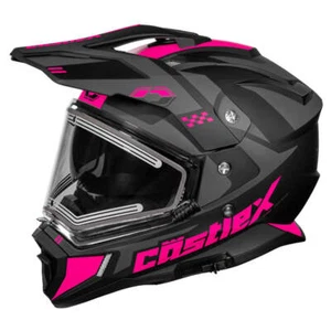 Castle X CX200 D/S Wrath Snowmobile Helmet w/ Electric Shield - Matte Pink Glo - Picture 1 of 8