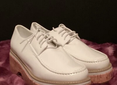 Mocasín con plataforma de corcho blanco Cape Robbin talla 8 1/2 Foto 1 de 4