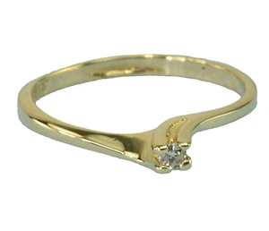Natural Diamond Solid 10k Gold Solitaire Twist Mounting by JED - Picture 1 of 12