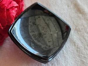 Gros bouton ancien en verre argenté mat hématite diamètre 2, 6 cm G13D - Bild 1 von 3