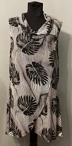 Mitzy Size 18 Tunic Top/blouse Cowl Neck Floral Pattern Wrap Style - Picture 1 of 6