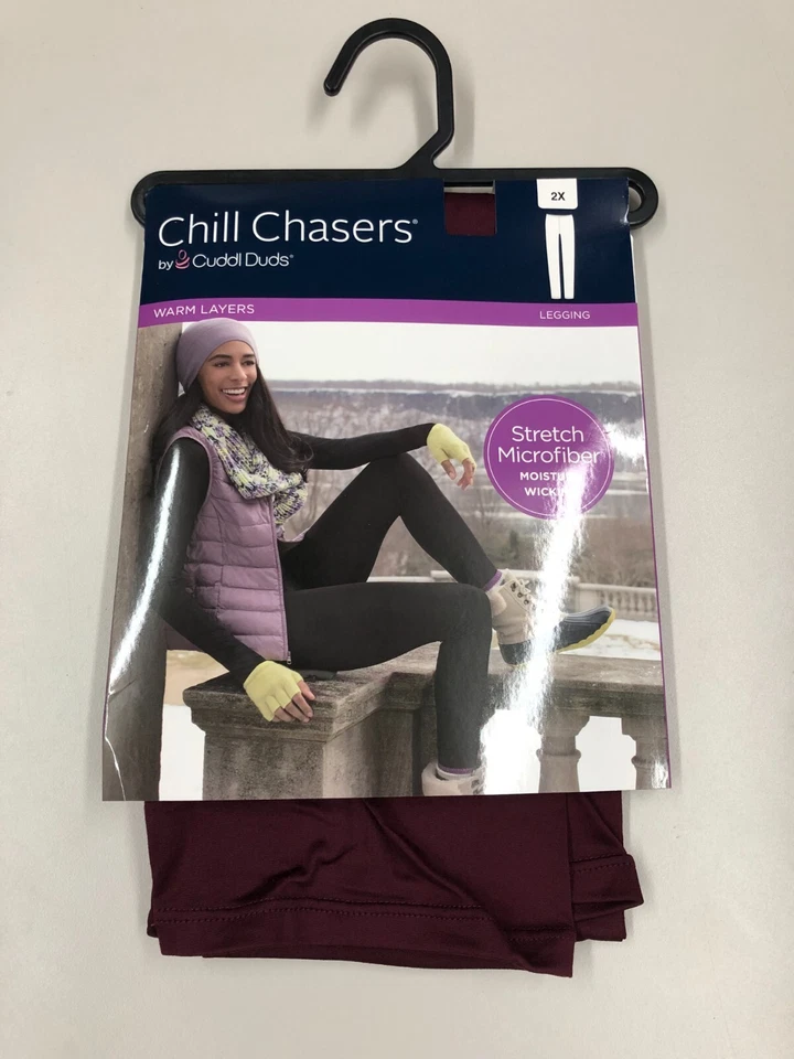 Leggings Cuddl Duds CD9685 para mujer Chill Chasers capas cálidas elásticas de microfibra Foto 1 de 3