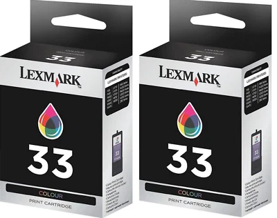 New Genuine Lexmark 33 2PK Ink Cartridges X Series X3330 X3350 X5210 X5250 - Image 1 of 3