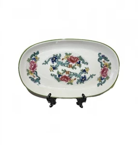 Vintage 1981 Royal Doulton FLORADORA GREEN 9 1/8" Relish Dish Plate TC 1127 Fine - Picture 1 of 6