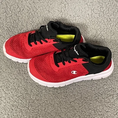 Champion Youth Gusto XT ll 红色和黑色系带运动鞋 174128 尺码 13.5 — 第 1/4 张图片
