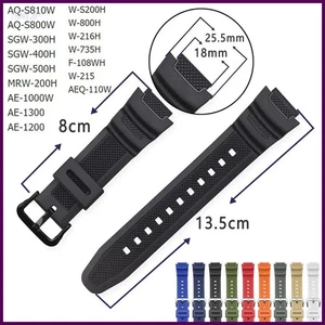 Correa de reloj de goma para Casio AQ-S810W/S800W AE-1000W SGW-400H/300H/500H - Imagen 1 de 42