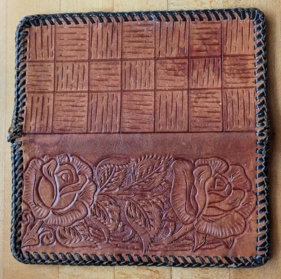 Cubierta vintage de cuero para chequera/planificador de día Foto 1 de 3