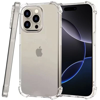 GALTD For iPhone 16, Pro, Max, Plus Case Clear Phone Shockproof TPU Cover