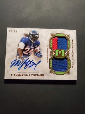 Marshawn Lynch 2013 Topps Museum Auto Pro Bowl Patch /25 Jersey Seahawks - Image 1 of 2