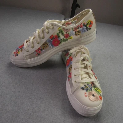 Keds Shoes Womens Size 11 Cream Rifle Paper Co Floral Embroidered WF62675 - Image 1 of 4