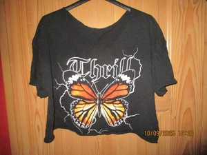 Bauchfrei Shabby Shirt Schmetterling Gr.: S M 36 38 40 cool sext must have hingu - Bild 1 von 1