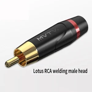 RCA Plug Male Connector Gold Plated Soldering Plug Speaker Cable Wire Connector - Picture 1 of 8