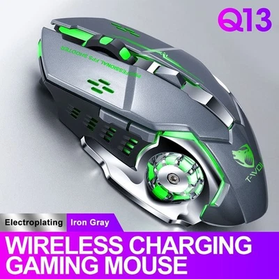 Wireless Gaming Mouse PC Rechargeable LED Light USB Computer Laptop Silent Mice - Image 1 of 4