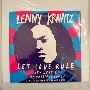 1990 Uk Edition Original Shield Lenny Kravitz - Let Love Rule 10 Ep Limited Oran - Picture 1 of 3