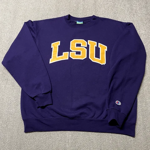 LSU Tigers Sweatshirt Men Large Purple NCAA University Pullover Louisiana Cover