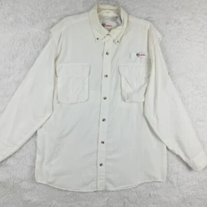 All-American Fisherman Mens Shirt Button Up Fishing Packable Breathable Cream L - Picture 1 of 12